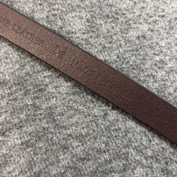 Coldwater Creek Slim Brown Genuine Leather Belt Blue Clip Buckle Women's Size L - Picture 5 of 11
